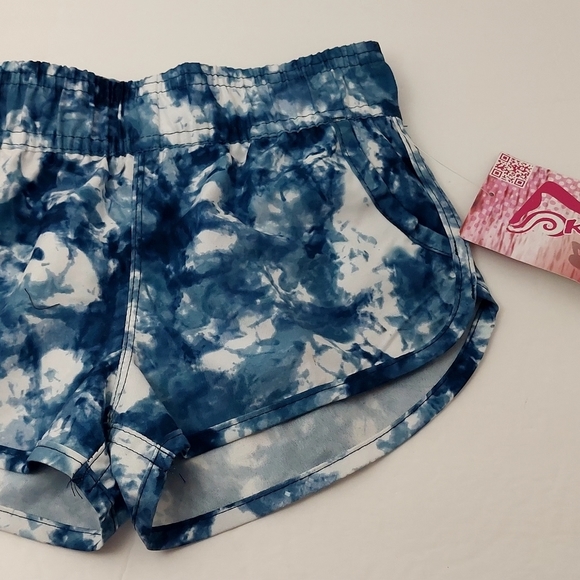 Kanu Surf Kids Boys Size Medium 5 Swim Shorts Trunks Blue White Tie Dyed Pockets - Picture 3 of 6